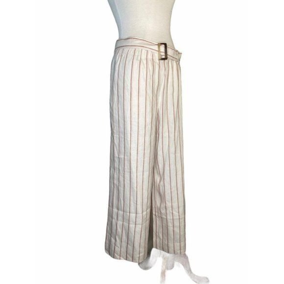 J. jill Linen Wide Leg Pants Culottes in Barleymult Color Linen Blend Medium NWT - Picture 7 of 14